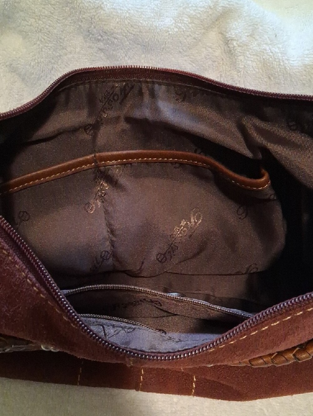 Fossil Brown Suede Braid I 7ed Shoulder Bag with Tassel - Picture 8 of 14